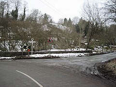 Road Junction at bridge east of Rhydycroesau - geograph.org.uk - 1722644.jpg