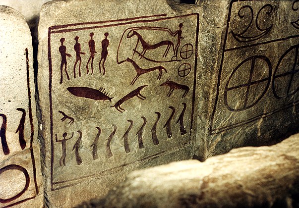Chariot petroglyph, Kivik grave, Sweden.