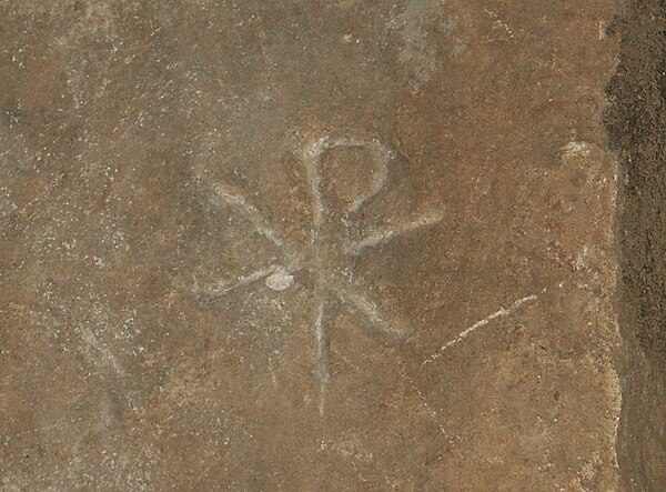 The Chi-Rho symbol ☧, Catacombs of San Callisto, Rome.