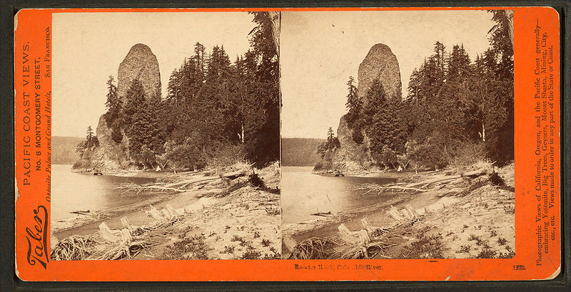 File:Rooster Rock, Columbia River, by Watkins, Carleton E., 1829-1916.jpg