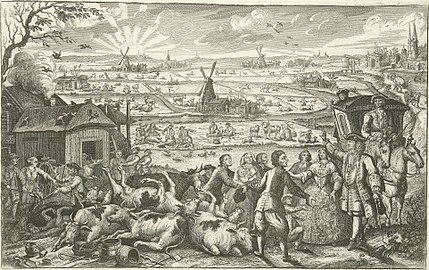 Gods slaandehand over Nederland door de pest-siekte onder het rundvee, Jan Smit, 1745