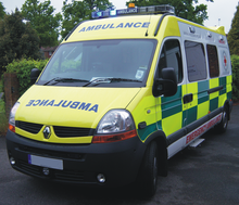 British Red Cross Renault Master emergency ambulance, used by the AS team Rx ambulance.png