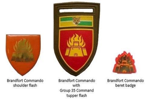 SADF дәуіріндегі Brandfort Commando айырым белгілері