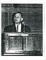 S. N. Alexander, chief of the NBS Information Technology Division, speaking to 300 computer technologies about SEAC’s formation during the SEAC retirement ceremony [photocopy]