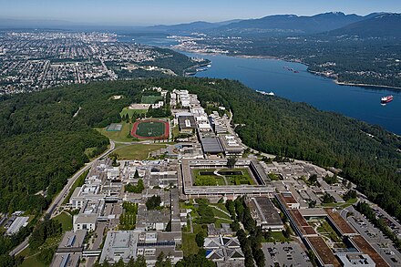 Aerial view of the Burnaby Mountain Campus