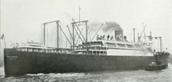 Wenatchee, operated by the Pacific Steamship Company, arrives in Seattle harbor. SS Wenatchee (1919) Arrives in Seattle.png