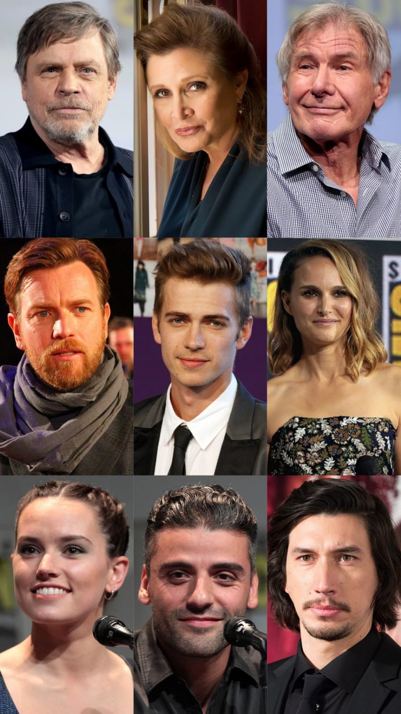 Elenco de Star Wars hoje em dia.  Star wars cast, Star wars love, Star wars