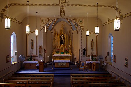 The church nave as viewed from the loft. Saint Anthony Church (Padua, Ohio) - interior, view from the organ loft.jpg