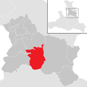 Lage der Gemeinde Scheffau am Tennengebirge im Bezirk Hallein (anklickbare Karte)
