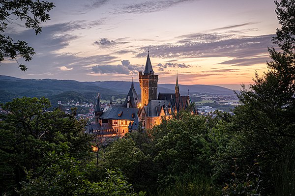 View over Wernigerode with its castle