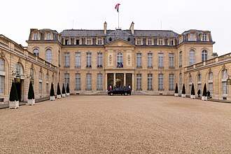 The Elysee Palace, principal residence of the president Secretary Pompeo Arrives to Meet with French Foreign Minister Le Drian in Paris (50610423656).jpg