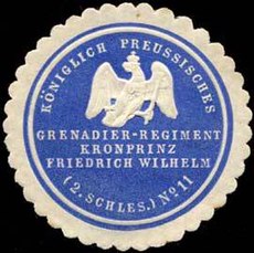 Siegelmarke K. Pr. Grenadier-Regiment Kronprinz Friedrich Wilhelm (2. Schlesisches) No. 11 W0285422.jpg