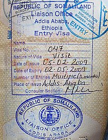 Somaliland entry visa Somaliland visa.jpg