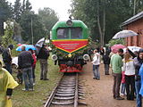 Šaursliežu vilciens ar lokomotīvi TУ2 Stāmerienes stacijā