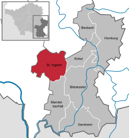St. Ingberts läge i distriktet Saarpfalz-Kreis