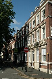 Residential properties overlooking St Paul's Square that were converted into workshops in the 1850s. St Pauls Square houses, Jewellery Quarter, Birmingham.JPG
