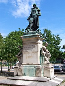 Monument à Philippe Pinel (1885), Paris, boulevard de l'Hôpital.