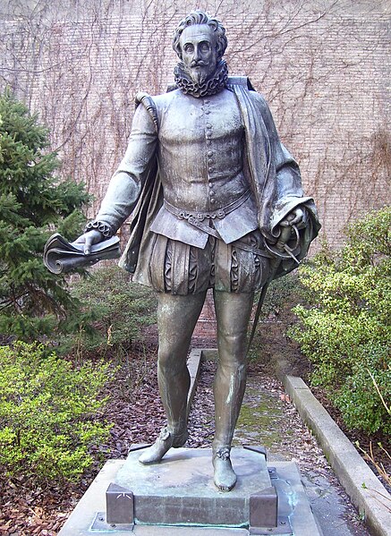 File:Statue of Cervantes behind The Row.jpg