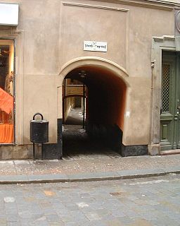 Stenbastugränd alley in Gamla stan, Stockholm, Sweden