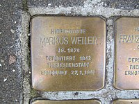 Stolperstein Markus Weiler, 1, Rheinstraße 1, Nierstein, Landkreis Mainz-Bingen.jpg
