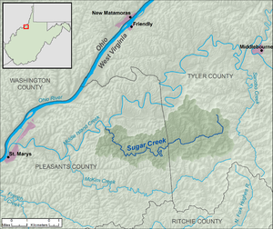 Sugar Creek (Middle Island Creek) map.png