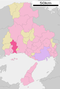 Tatsunon sijainti Hyōgon prefektuurissa
