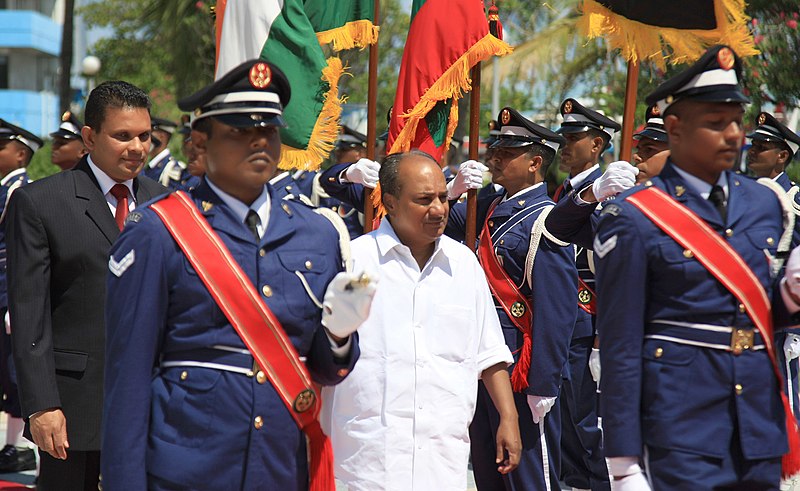 File:The Defence Minister, Shri A. K. Antony inspects an inter-services guard of honour, at Male, Maldives on September 16, 2012.jpg