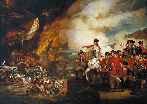 The Defeat of the Floating Batteries at Gibraltar, September 1782, also known as The Siege and Relief of Gibraltar, was painted in 1783 by American artist John Singleton Copley.[152] Tate Britain