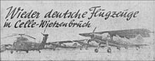 Headline of the newspaper "Hannoversche Presse" on 30 November 1957 Titelbild Cellesche Zeitung vom 30. November 1957.jpg