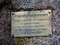 Deutsch: Tafel bei Friedrichsbrunnen bei der Hochfirstschanze in Titisee-Neustadt