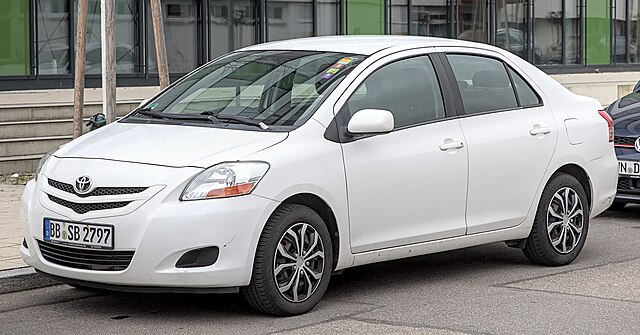 2006 Toyota Yaris (NCP93L; pre-facelift). The pictured model is a U.S. specification variant imported to Germany.