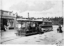 A cable tram at the Victoria Bridge terminus Tramcar Melbourne QE1 47.jpg