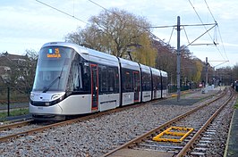 Tramlijn 25 met 15G tram op de openingsdag bij de halte Amstelveen Poortwachter.