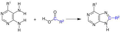 Reaktionsschema Traube-Purinsynthese
