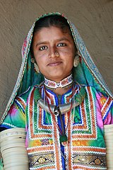 Woman of Banni tribe in traditional attire from Gujarat