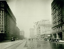 Fatima Cigarettes ad in St. Louis, Missouri around 1914 Twelfth Street looking north from Locust Street.jpg