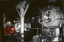 No. 4960 with O-5b No. 5632 in the Clyde Roundhouse in 1962.