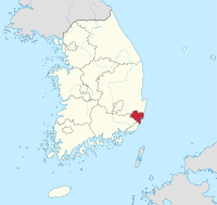 Položaj Ulsana u Južnoj Koreji
