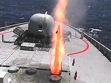 An Umkhonto missile being fired from a Valour-class frigate Umkhonto 4.jpg