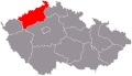 Az Ústí nad Labem-i kerület fekvése Csehországon belül