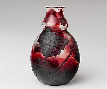 Vase, by Émile Gallé, 1896; glass, height, 17.5 cm, Metropolitan Museum of Art (New York City).jpg