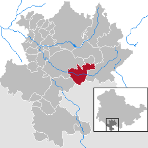 Poziția Veilsdorf pe harta districtului Hildburghausen