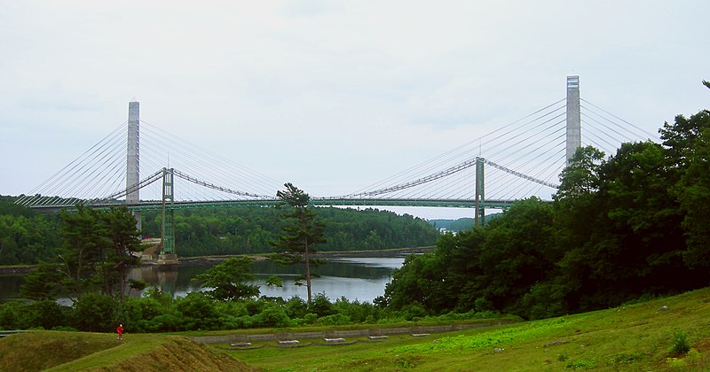 File:Waldo-Hancock and Penobscot Narrows Bridges from Ft. Knox July, 2007.jpg