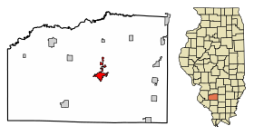 Washington County Illinois Incorporated and Unincorporated areas Nashville Highlighted.svg