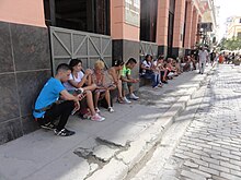 Users of a public WiFi hotspot in Havana, Cuba WiFi Internet Access Havanna.JPG