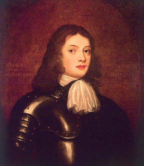 Penn's son William at 22 years old in 1666; he later founded the Province of Pennsylvania, one of the initial Thirteen Colonies in British America