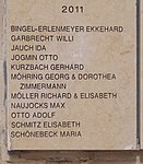 Gedenkstätte Yad Vashem, Israel – Wall of Honor im Garten der Gerechten unter den Völkern. Ausschnitt der Platte des Jahres 2011 mit den Geehrten aus Deutschland, darunter Elisabeth Schmitz