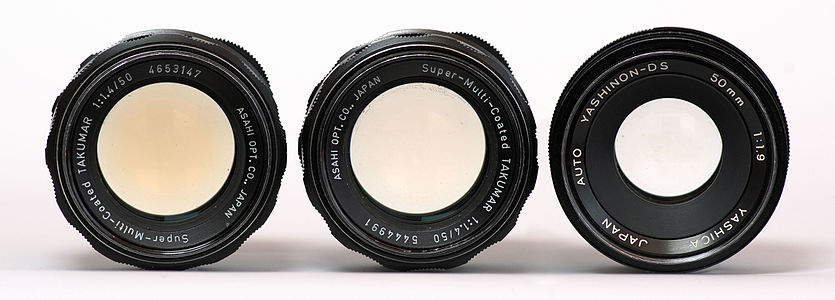 Yellowing of thorium lenses