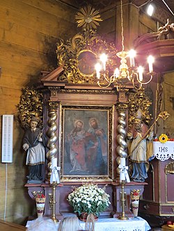 Zacharzowice, kościół św. Wawrzyńca, ołtarz boczny lewy.JPG