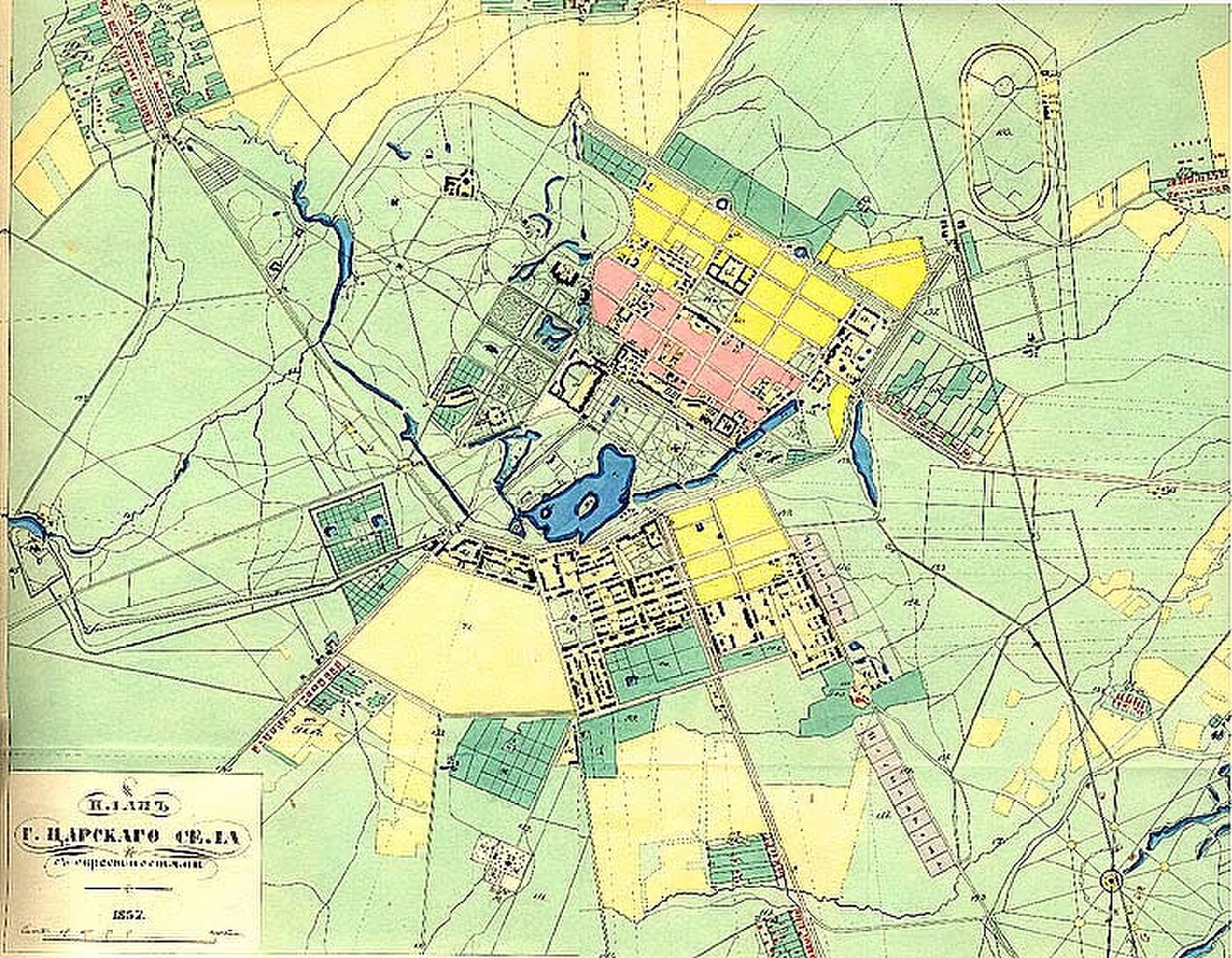 Карта царского села 19 века